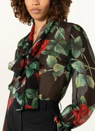 Dolce&Gabbana Schluppenbluse Damen, Schwarz