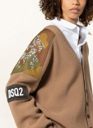 Dsquared2 Oversized-Strickjacke Damen, Grau