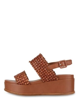 ELVIO ZANON Plateau-Sandalen Damen, Braun