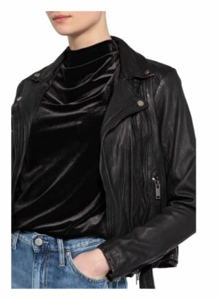 ER ELIAS RUMELIS Ergabriella Lederjacke Damen, Schwarz