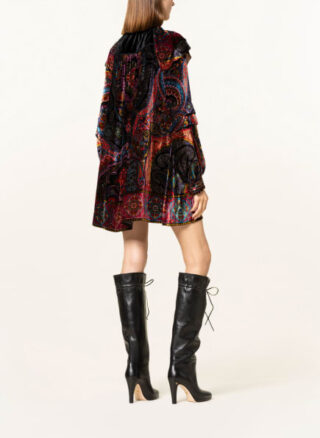 ETRO Samtkleid Damen, Schwarz