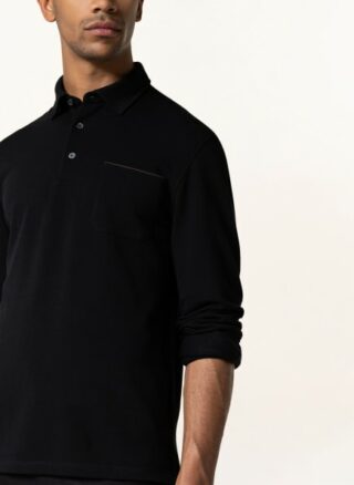 Ermenegildo Zegna Pique-Poloshirt Herren, Schwarz