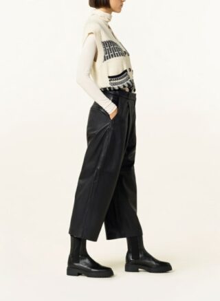 Esprit Leder-Culotte Damen, Schwarz