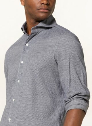 FINAMORE 1925 Tokyo Flanellhemd Herren, Blau