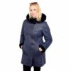 FOX FASHION Ledermantel Damen, Blau