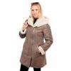 FOX FASHION Ledermantel Damen, Braun