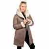 FOX FASHION Ledermantel Damen, Braun