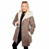 FOX FASHION Ledermantel Damen, Braun