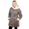 FOX FASHION Ledermantel Damen, Braun