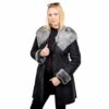 FOX FASHION Ledermantel Damen, Schwarz