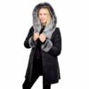 FOX FASHION Ledermantel Damen, Schwarz