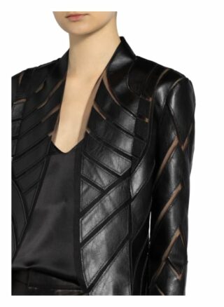 FRANK LYMAN Lyman Lederjacke Damen, Schwarz