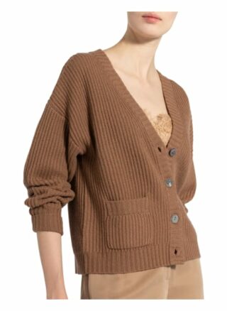 FTC CASHMERE Cashmere-Strickjacke Damen, Braun