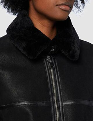 Freaky Nation Arctic Ledermantel Damen, Schwarz