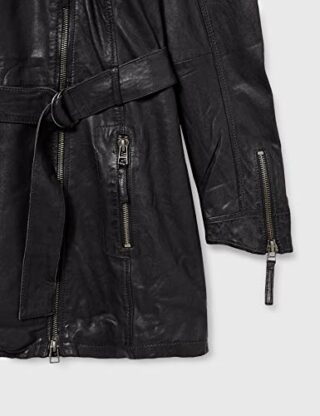 Freaky Nation Autumn Ledermantel Damen, Schwarz