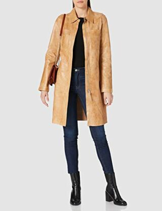 Freaky Nation Freja-FN Ledermantel Damen, Braun