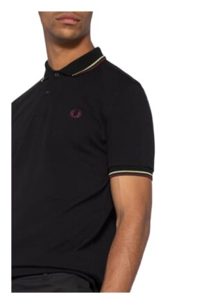 Fred Perry Pique-Poloshirt Herren, Schwarz