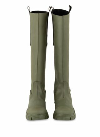 Ganni Gummistiefel Damen, Grün