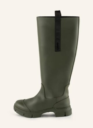 Ganni Gummistiefel Damen, Grün