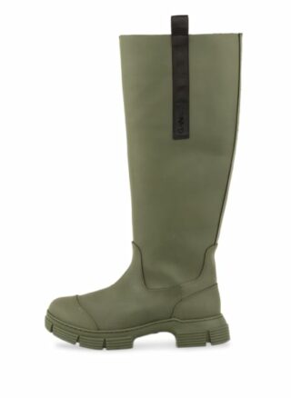 Ganni Gummistiefel Damen, Grün