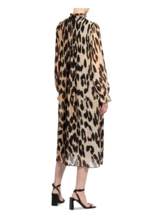 Ganni Plisseekleid Damen, Braun