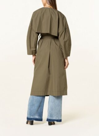 Ganni Trenchcoat Damen, Grün