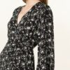 Ganni Wickelkleid Damen, Schwarz