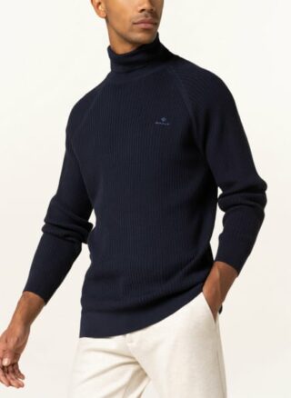 Gant Rollkragenpullover Herren, Blau