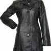 German Wear-Store Ledermantel Damen, Schwarz