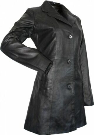 German Wear-Store Ledermantel Damen, Schwarz