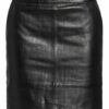 Gestuz Chargz A-Linien-Lederrock Damen, Schwarz
