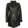Gipsy Ledermantel Damen, Schwarz
