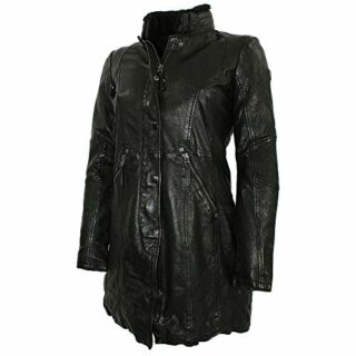 Gipsy Ledermantel Damen, Schwarz