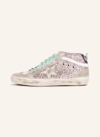 Golden Goose Mid Star Sneaker Damen, Silber