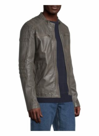 Goosecraft Lederjacke Herren, Grau