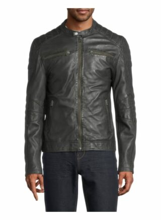 Goosecraft Lederjacke Herren, Grün
