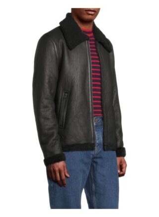 Goosecraft Lederjacke Herren, Schwarz