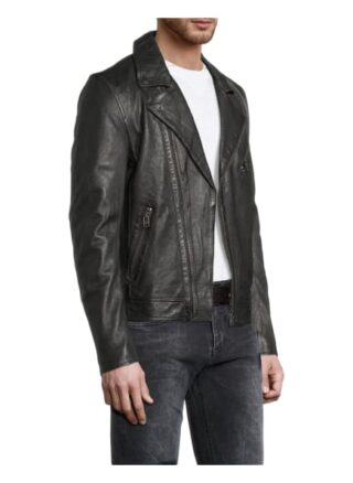 Goosecraft Lederjacke Herren, Schwarz