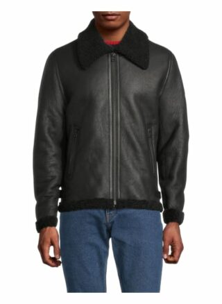 Goosecraft Lederjacke Herren, Schwarz
