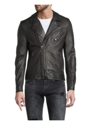 Goosecraft Lederjacke Herren, Schwarz
