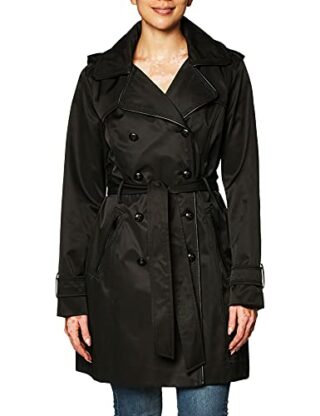 Guess Double Breasted Trenchcoat Damen, Schwarz