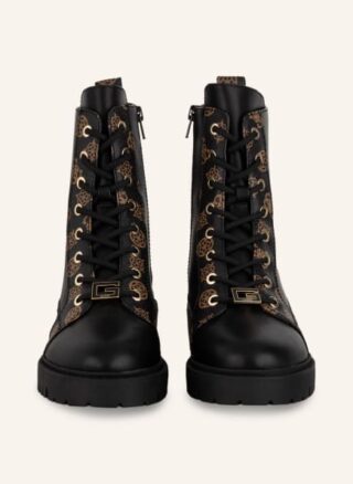 Guess Schnürstiefeletten Damen, Schwarz