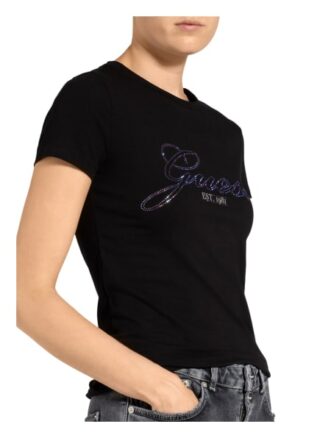 Guess Selina T-Shirts Damen, Schwarz