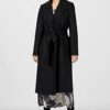 HALLHUBER Wollmantel Damen, Schwarz