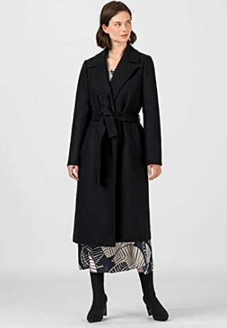 HALLHUBER Wollmantel Damen, Schwarz