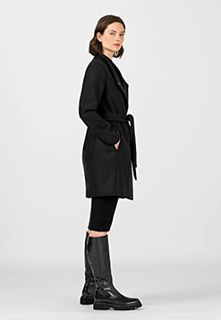 HALLHUBER Wollmantel Damen, Schwarz