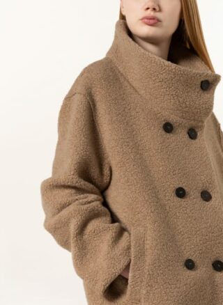 HARRIS WHARF LONDON Teddyfell-Mantel Damen, Beige