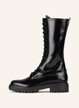 HUGO Axel Schnürstiefel Damen, Schwarz