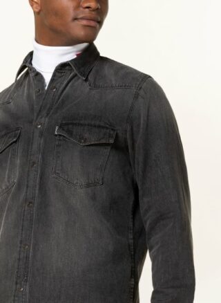HUGO Elpaz Jeanshemd Herren, Schwarz