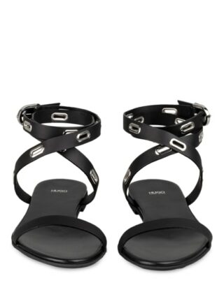 HUGO Kimley Riemchensandalen Damen, Schwarz